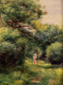 皮埃爾 奧古斯特 雷諾阿 Lane in the Woods, Woman with a Child in Her Arms